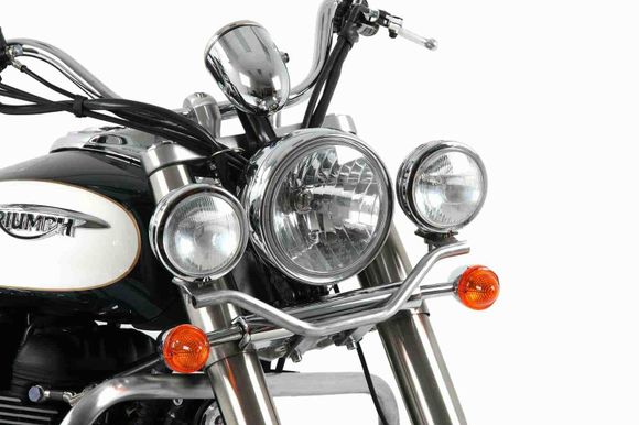 Hepco & Becker Twinlight (road) lights with bracket and cable - chromeRef: Hbe00530A / 4007507 00 02