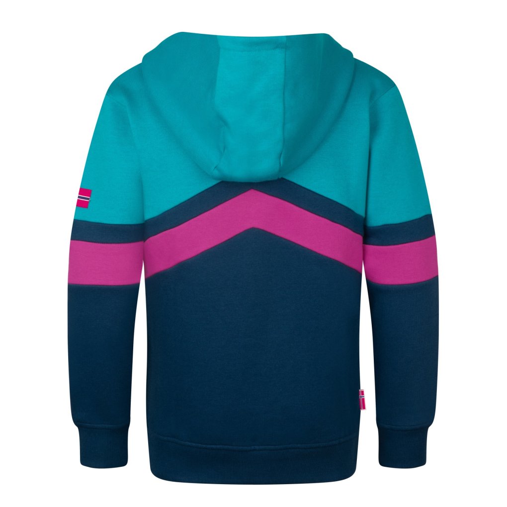 Trollkids Flekkefjord Jacket Girls - Madeira Blue/Dark Turquoise/Bright Berry