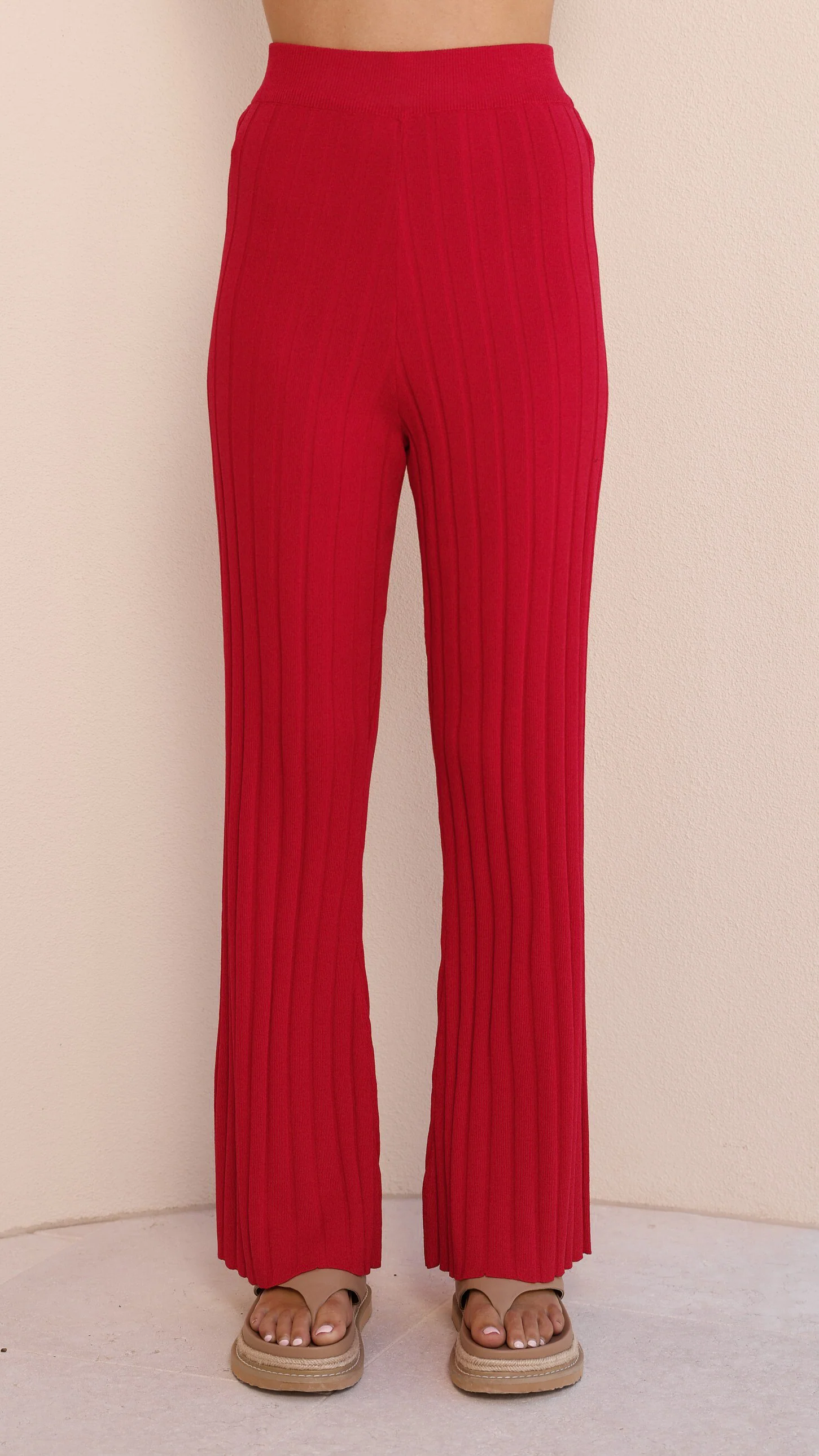 Megan Knit Pants - Red
