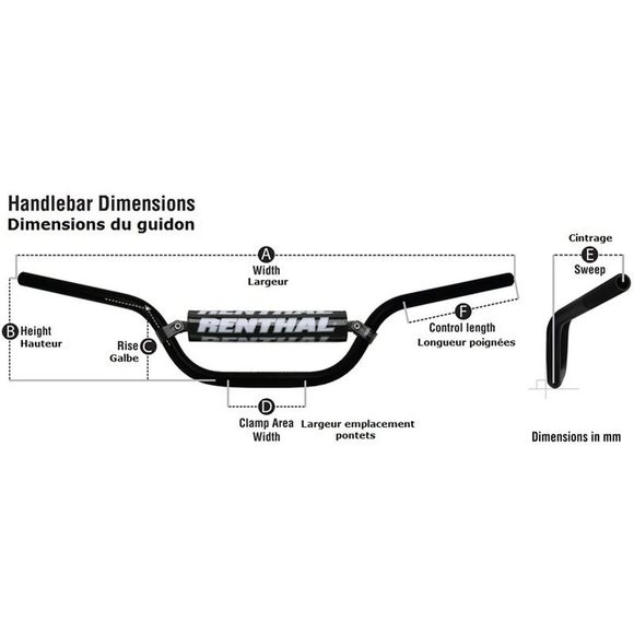 Handlebar Renthal Classic Rc Universal - GrayRef: RT0104