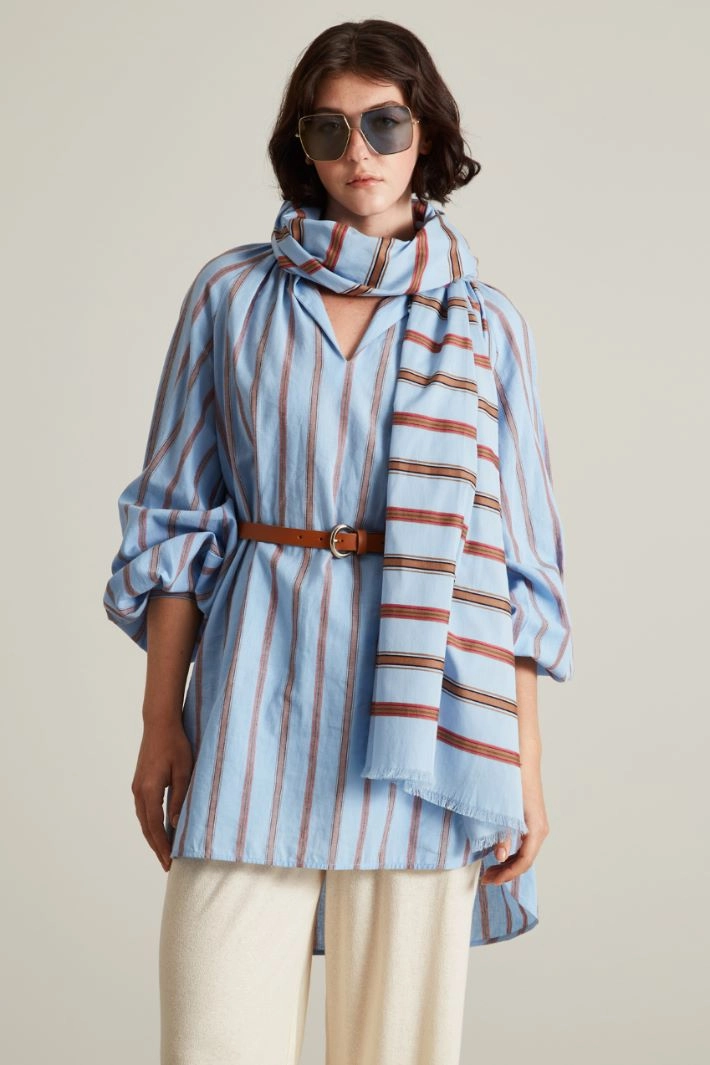 Voile stole - PALE BLUE