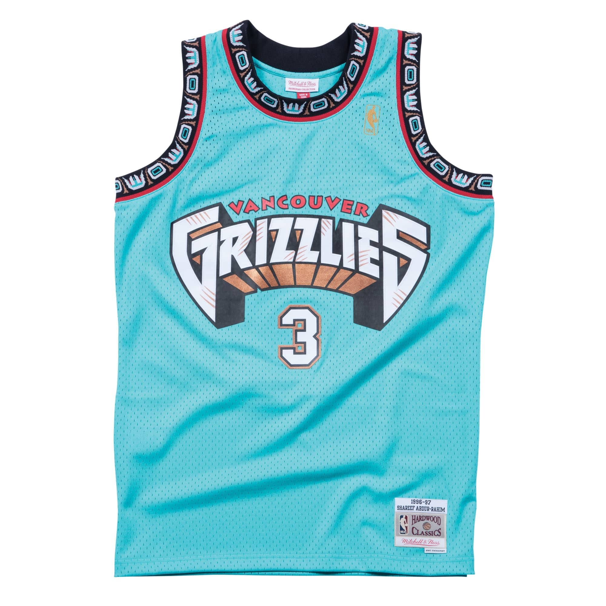 Shareef Abdur-Rahim #3 Vancouver Grizzlies 1996-97 Swingman NBA Jersey Teal