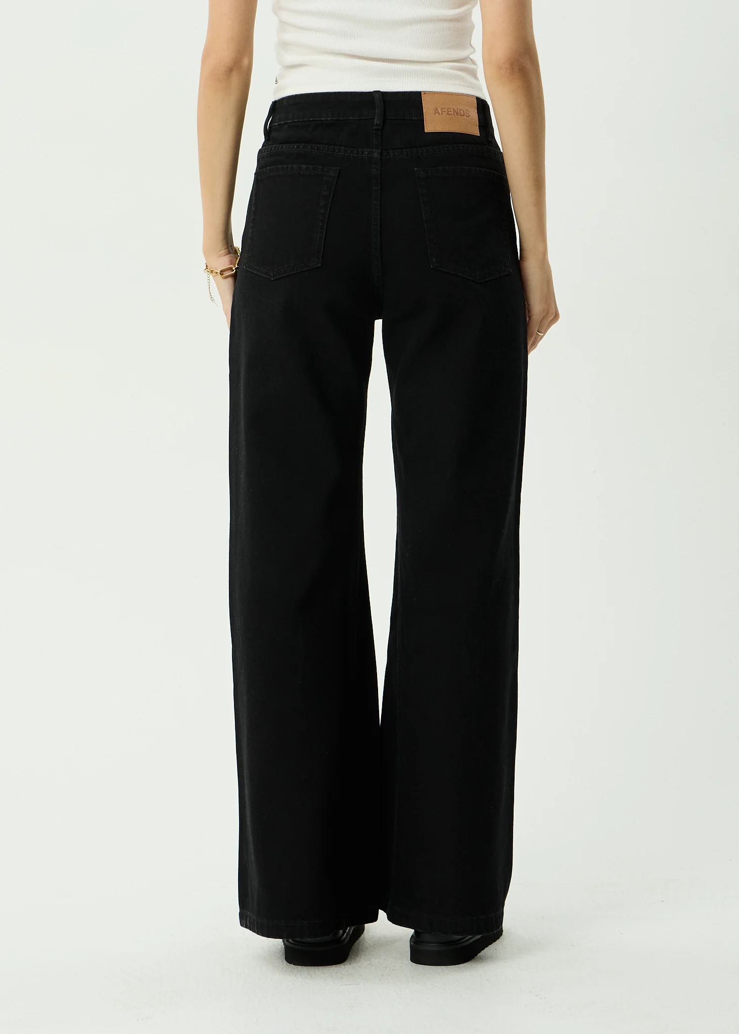 AFENDS Womens Gigi - Denim Flared Leg Jean - Washed Black