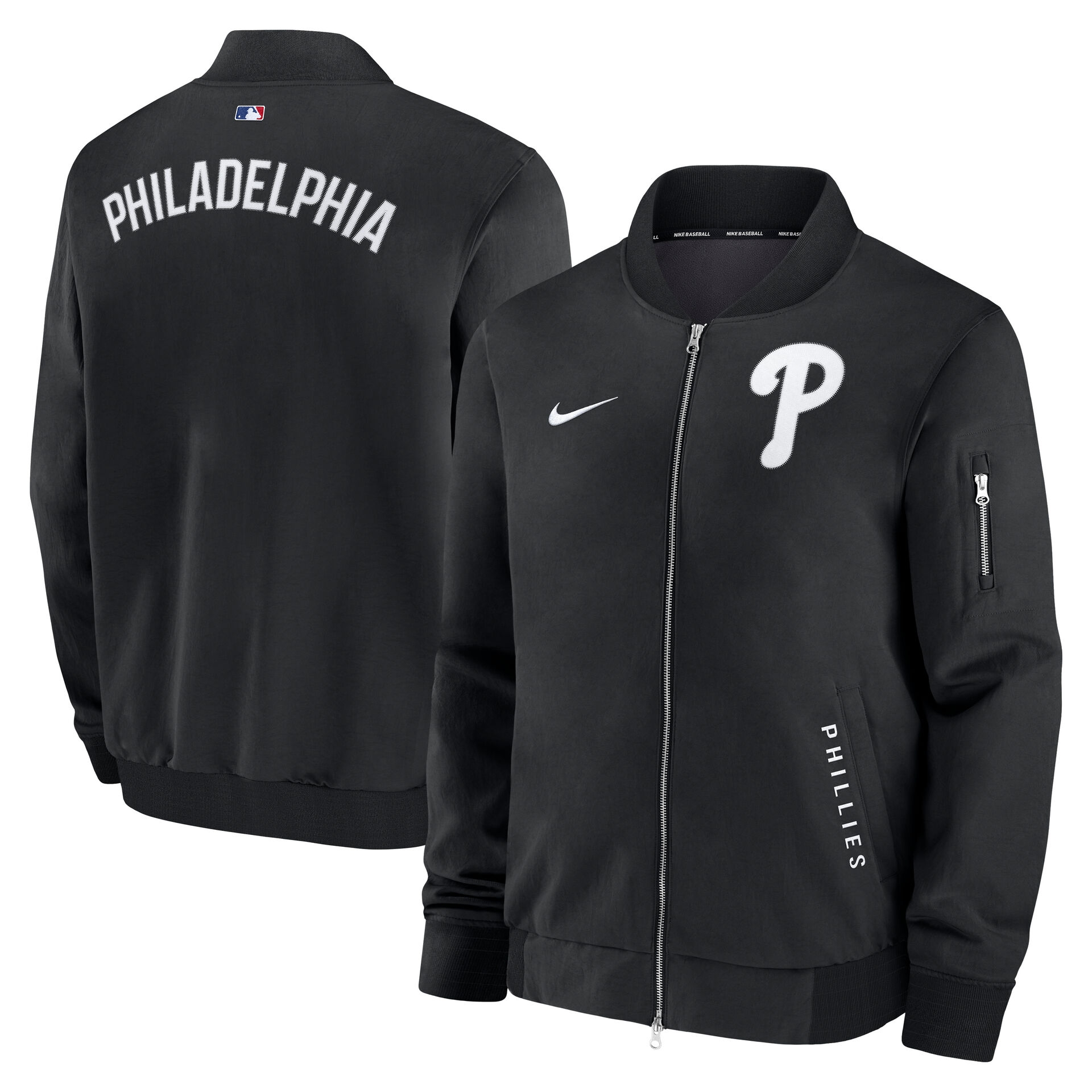 Philadelphia Phillies 2026 MLB Authentic Dugout Bomber Jacket Black