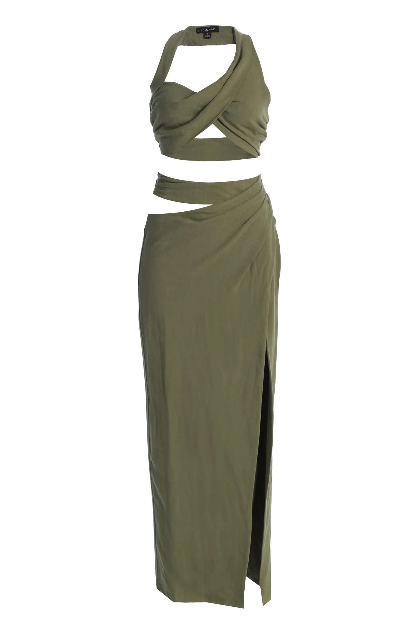 Olive New Age Two Piece Skirt Set