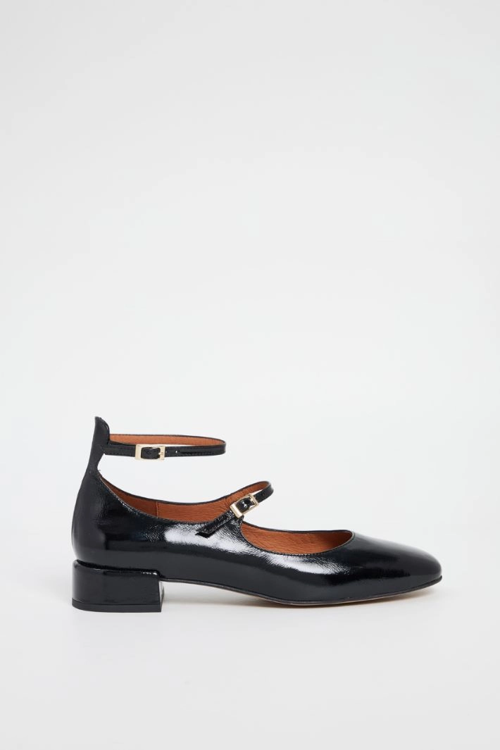 Double strap ballerinas - BLACK