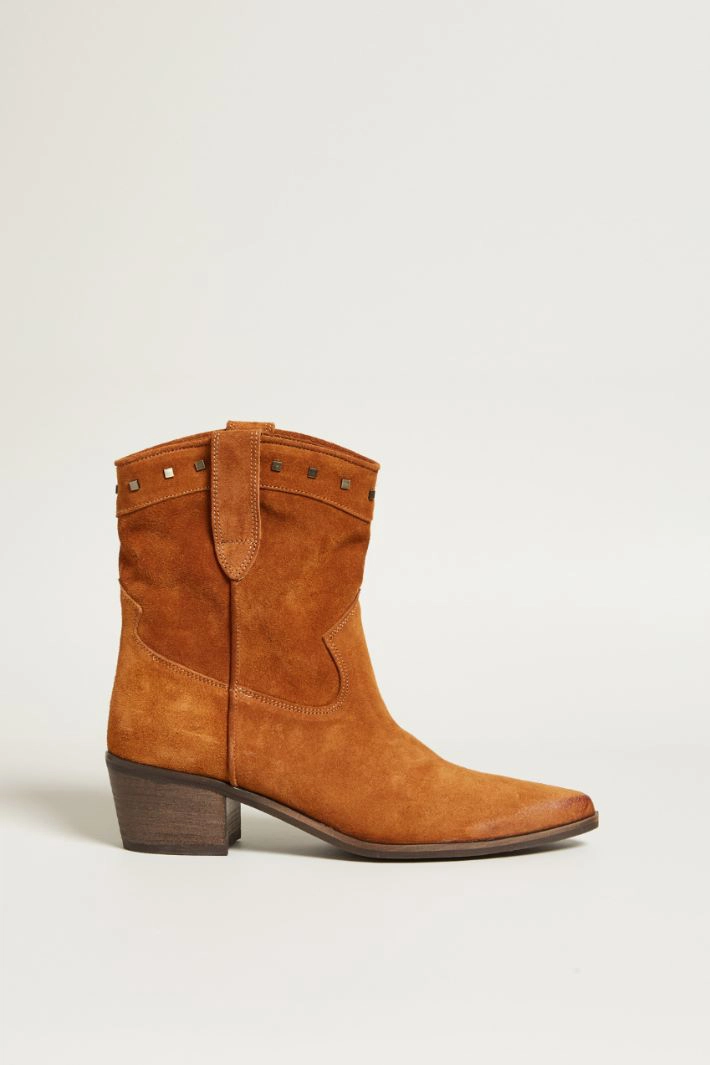 Texan style ankle boots - LEATHER