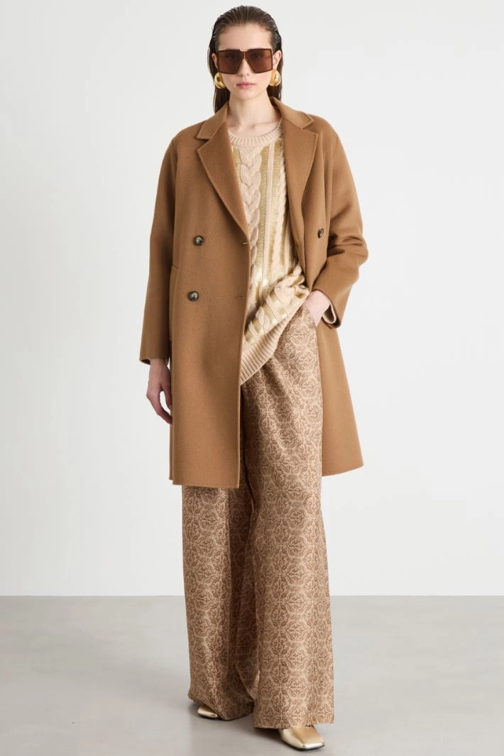 Straight-fit double-faced wool coat - CAMEL