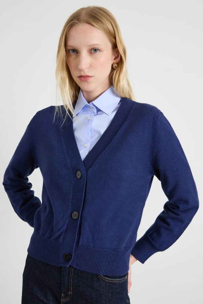 Cotton cardigan - BLUE