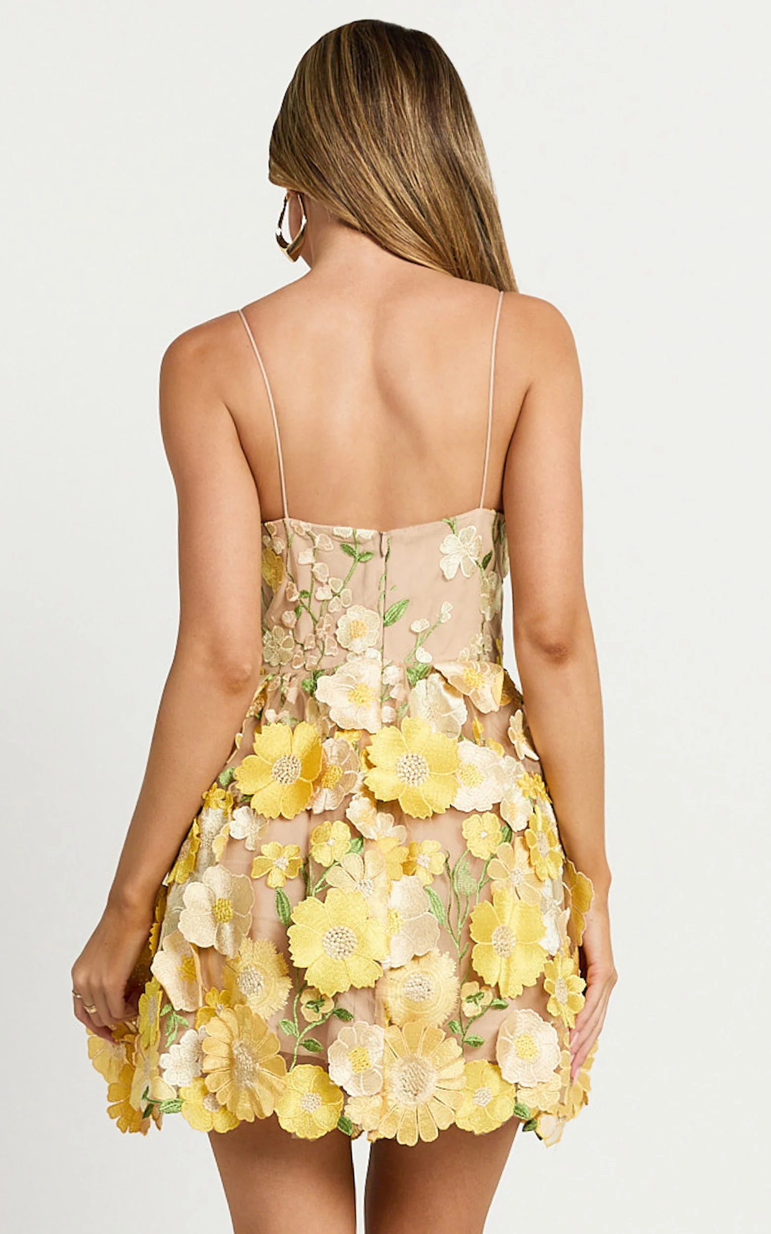 Amalie The Label - Mia Strappy Flower Detail Mini Dress