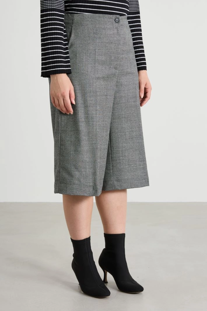 Wool flannel Bermuda - GREY