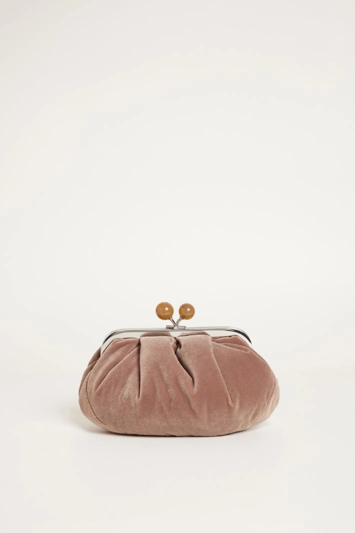 Velvet clutch - CAMEL