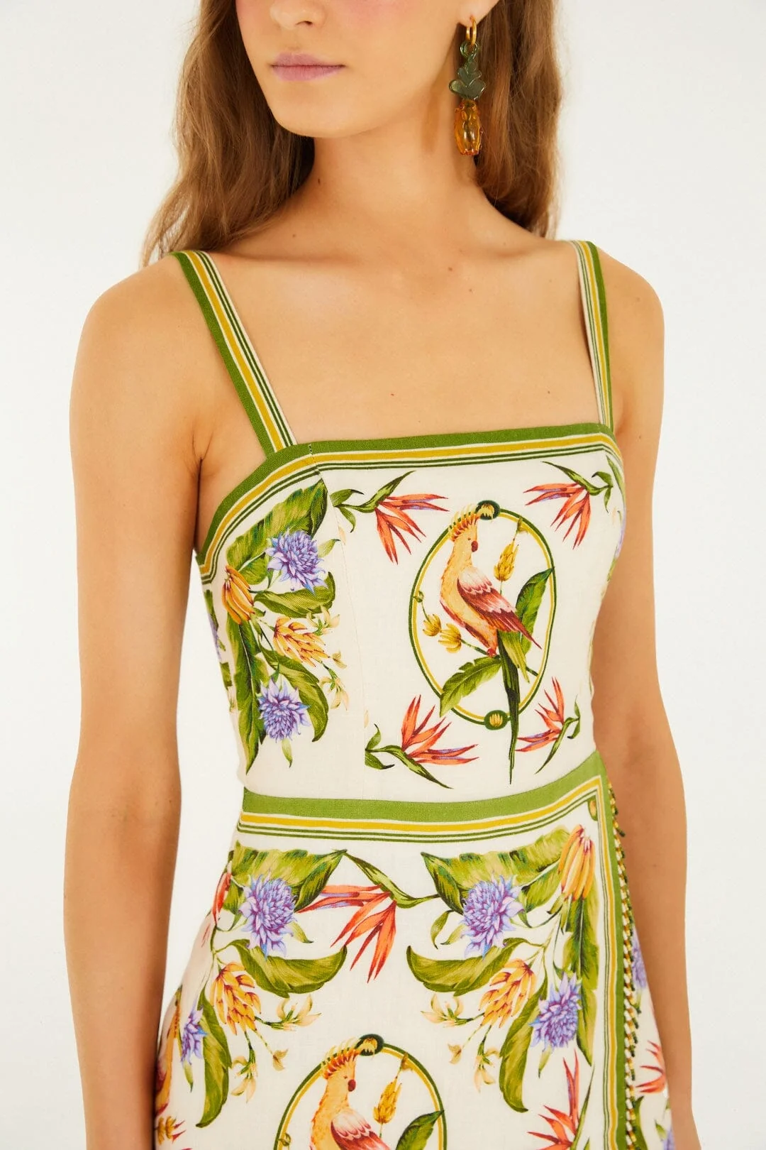 Sand Tropical Scarf Sleeveless Mini Dress