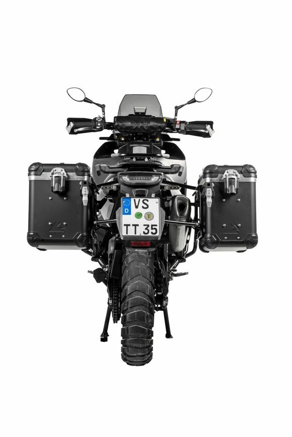 Touratech suitcase Complete kit ZEGA Evo 38/45 - Gray support included - Black anodizedRef: Trt01858A / 01-414-6837-0