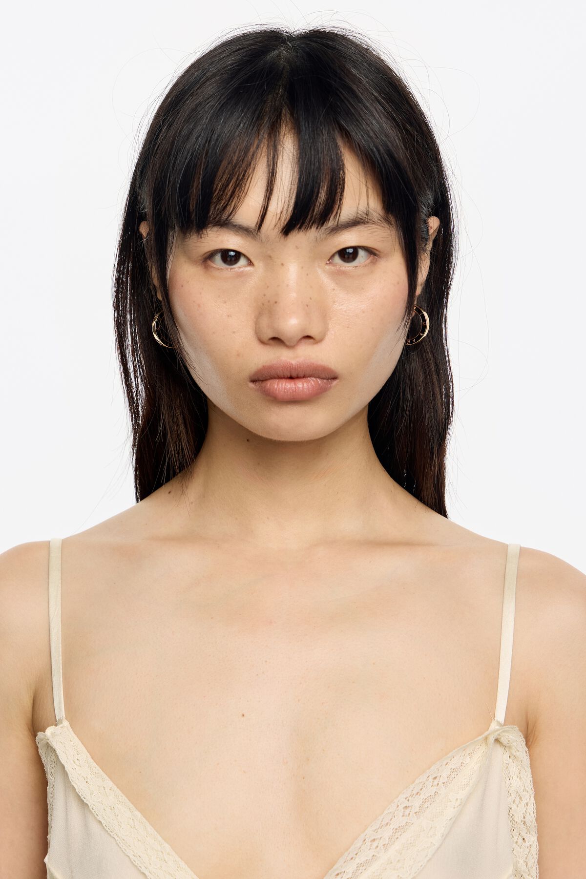 Black logo hoop earrings