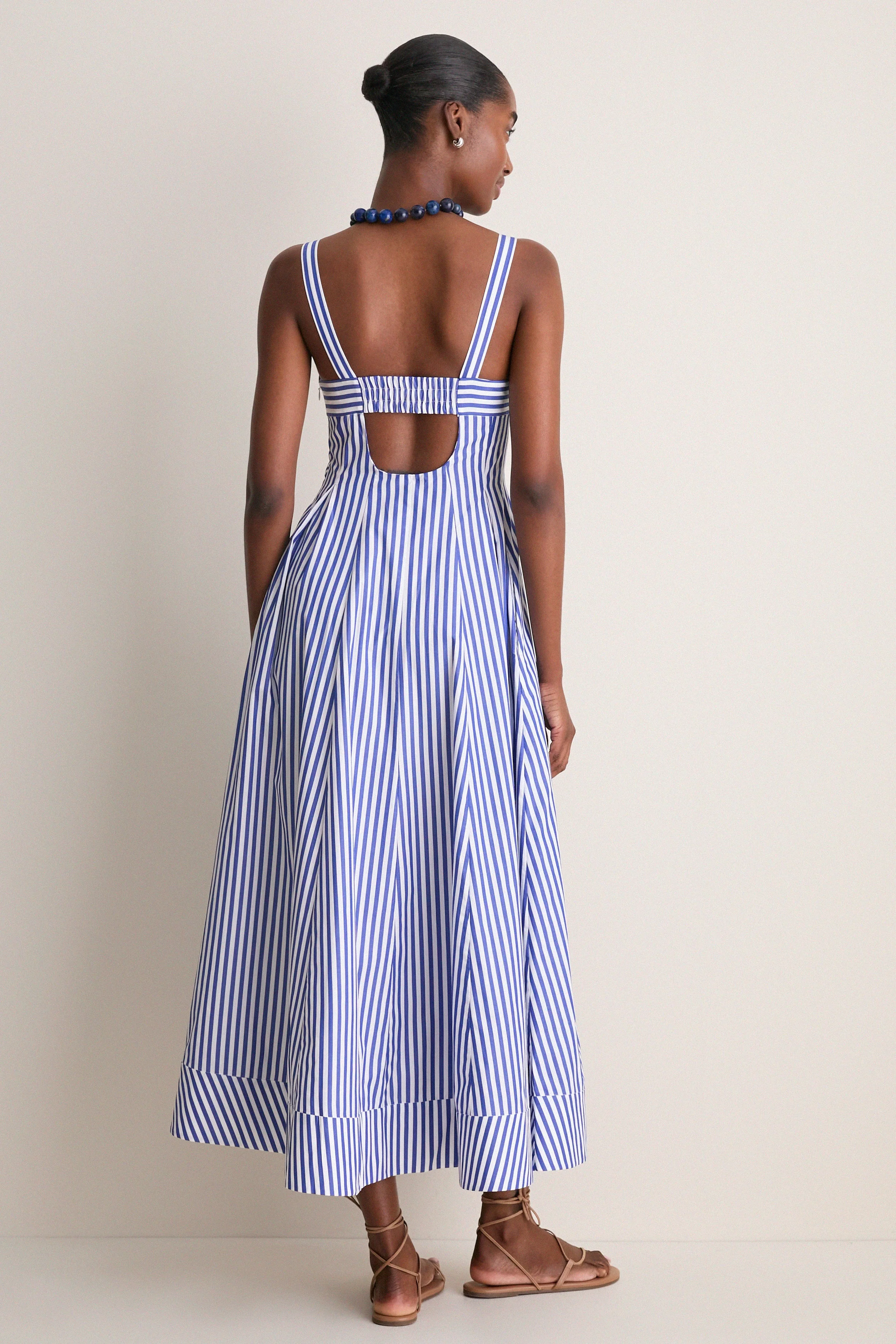 Cobalt and White Madeline Dress