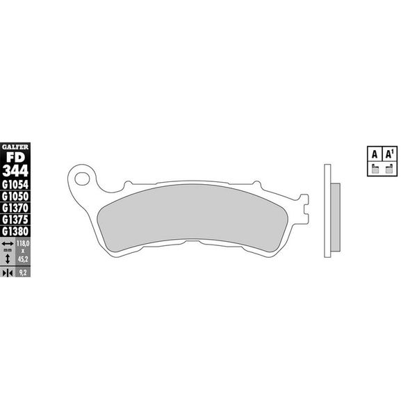 Galfer Sinter Sintered Metal brake pads front/rear (Special ABS depending on model)Ref: FD344G1054