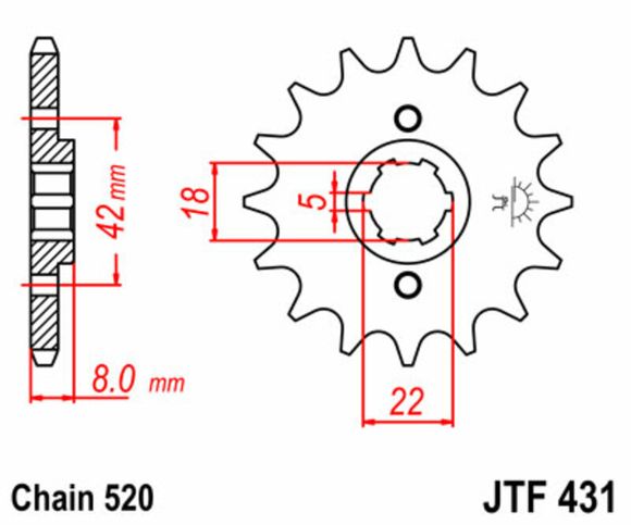 JT. Standard steel 431 - 520Ref: Jtc01125A / 1077389002
