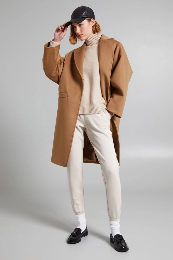 Oversized pure wool coat - CAMEL