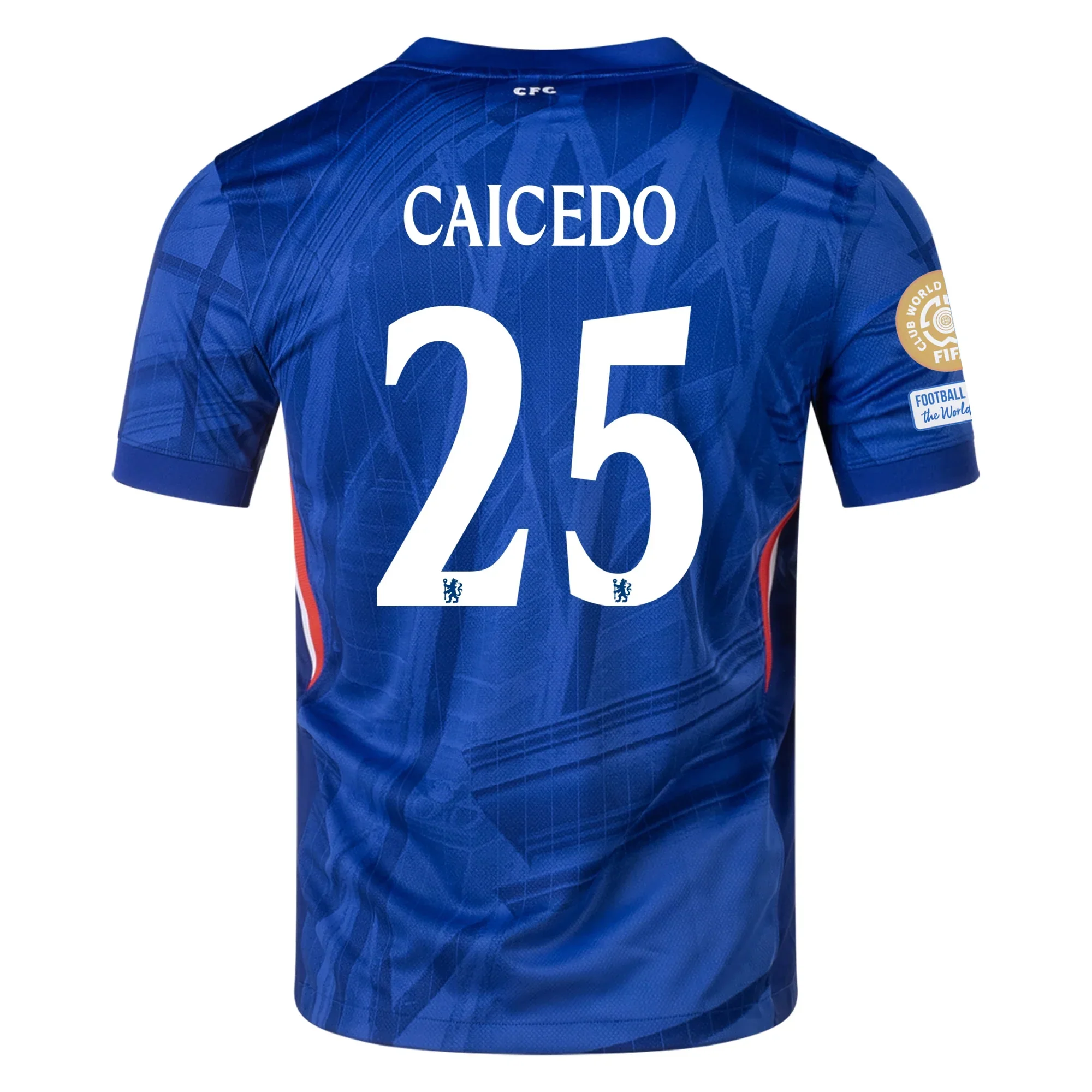 Moisés Caicedo Chelsea Home Jersey w/ Club World Cup Champion Patches 25/26 (Rush Blue/White/Speed Red)