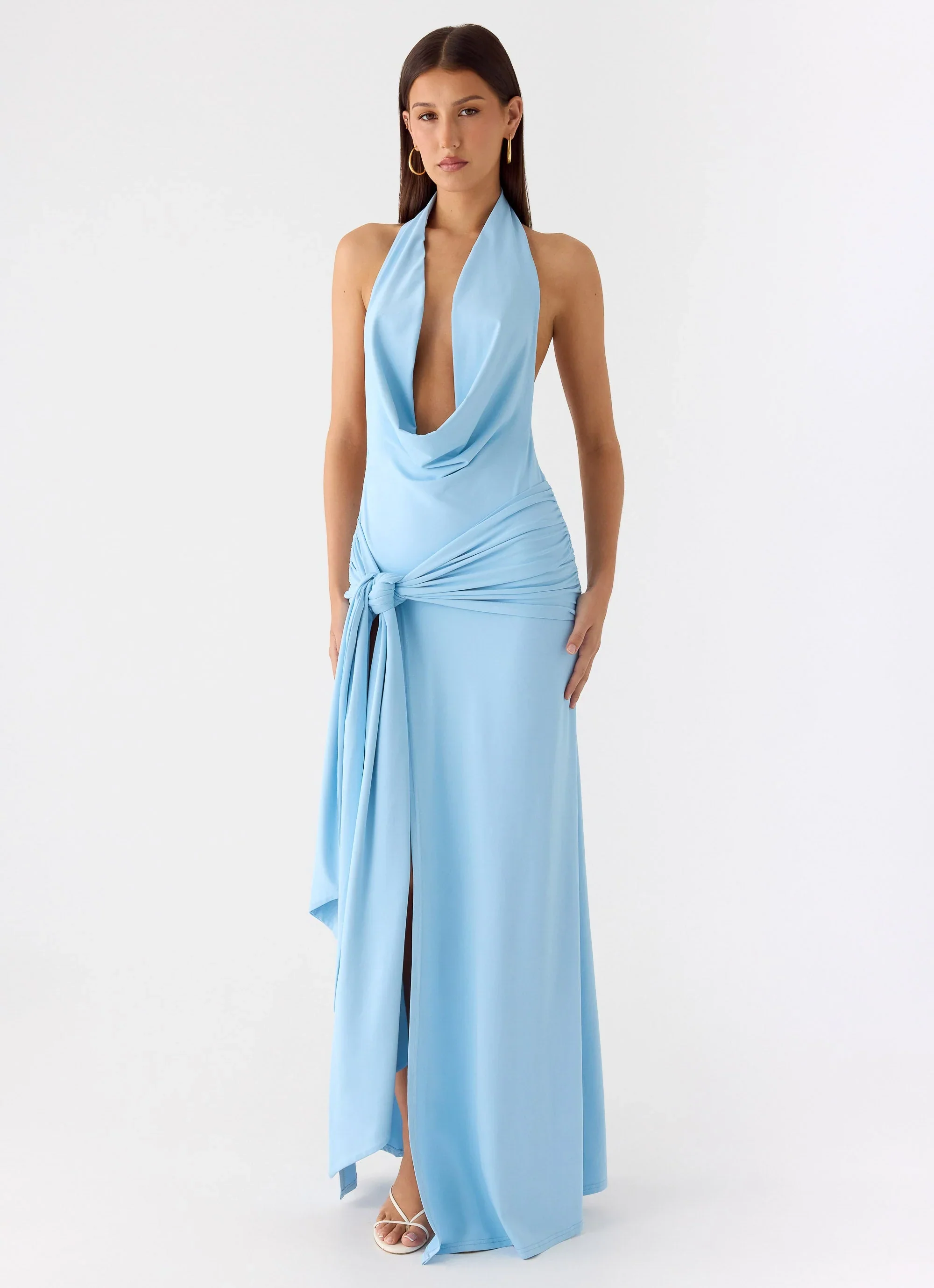 Rowan Ray Cowl Maxi Dress - Blue