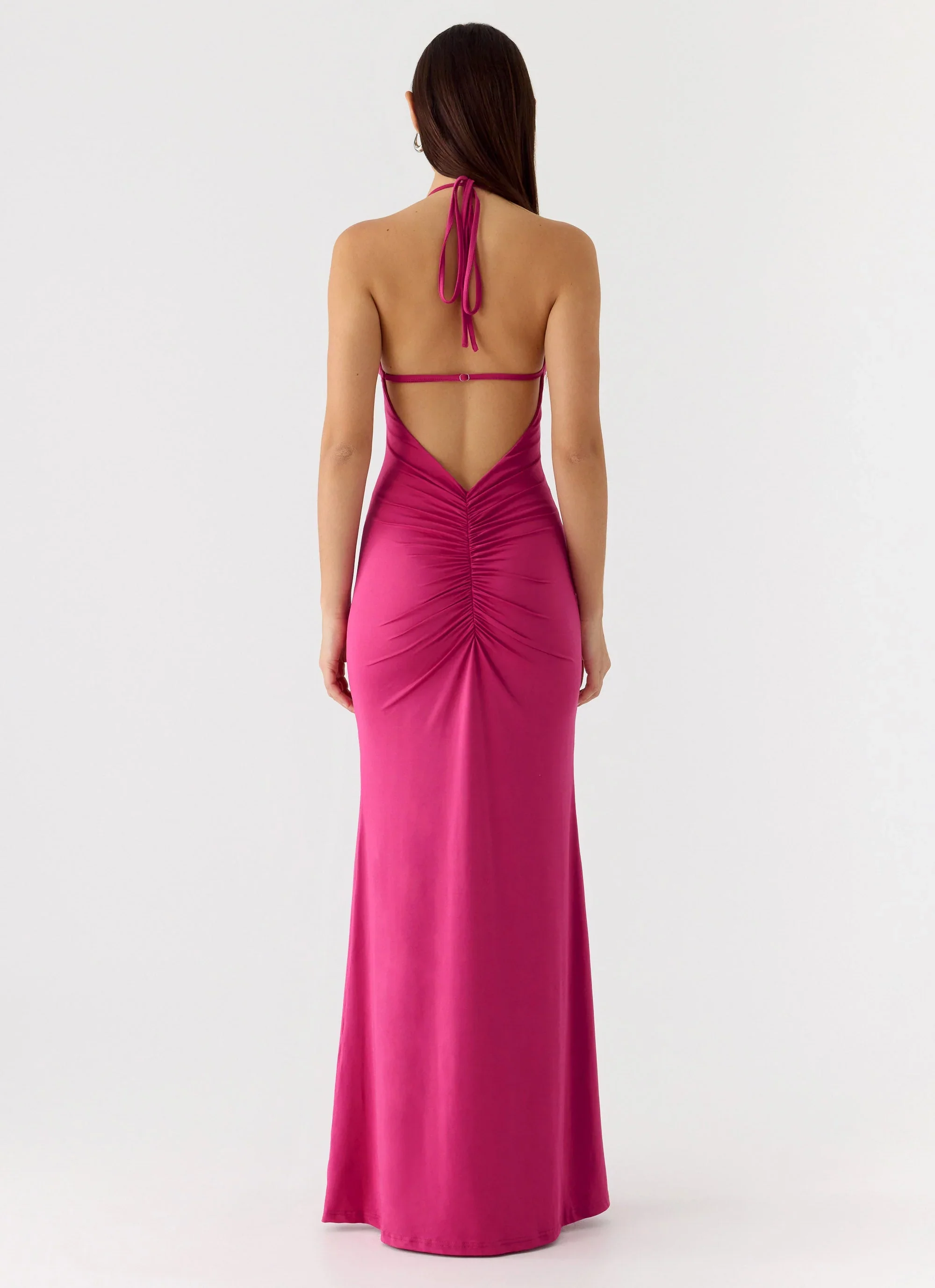 Have Your Attention Maxi Dress - Fuchsia