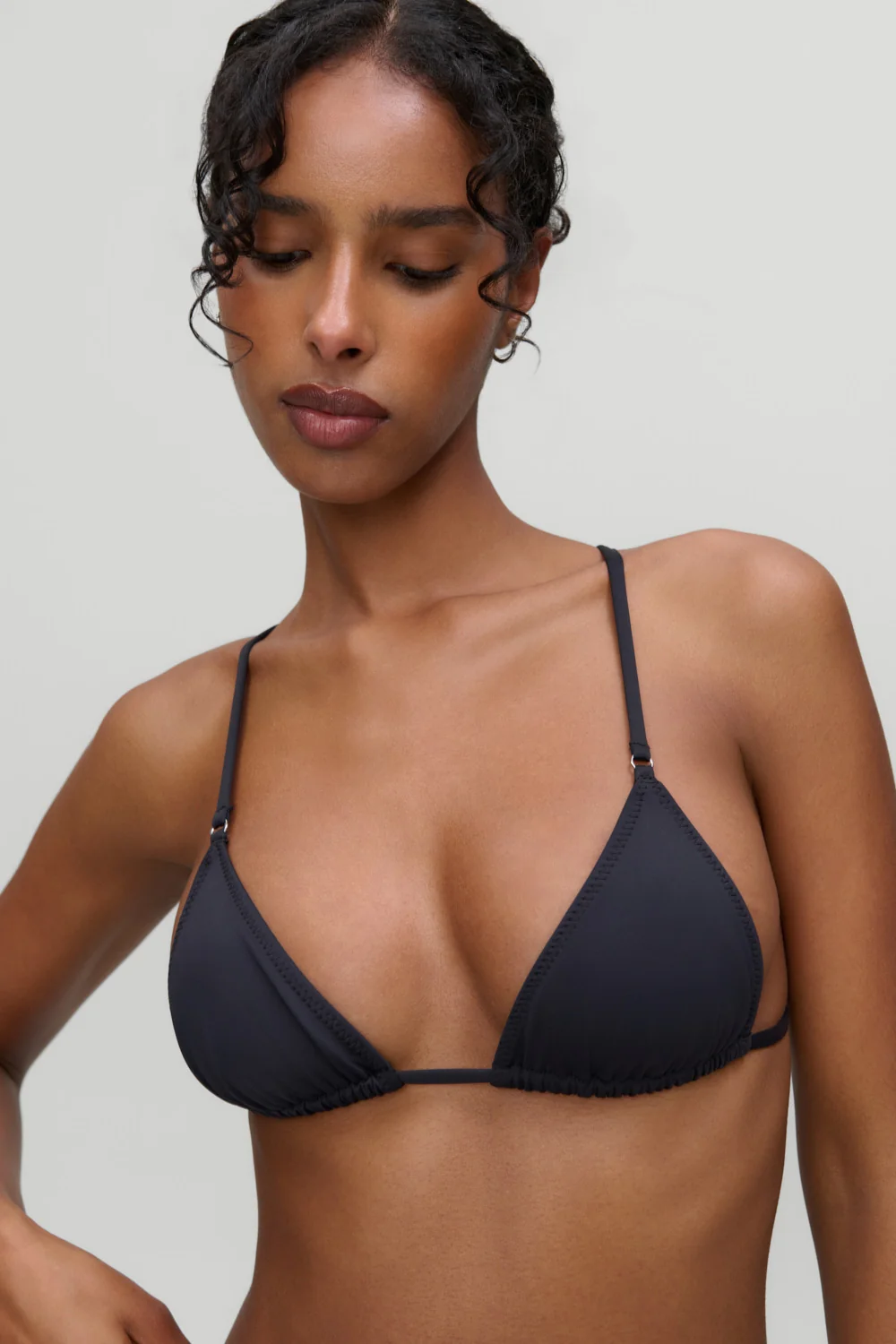 Elena Micro Triangle Bikini Top - Black