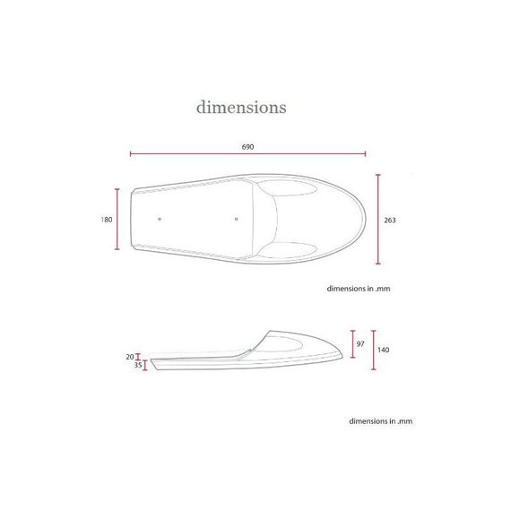 Selle confort Brazoline CAFE RACER 12 Universel - NoirRef : SCR12