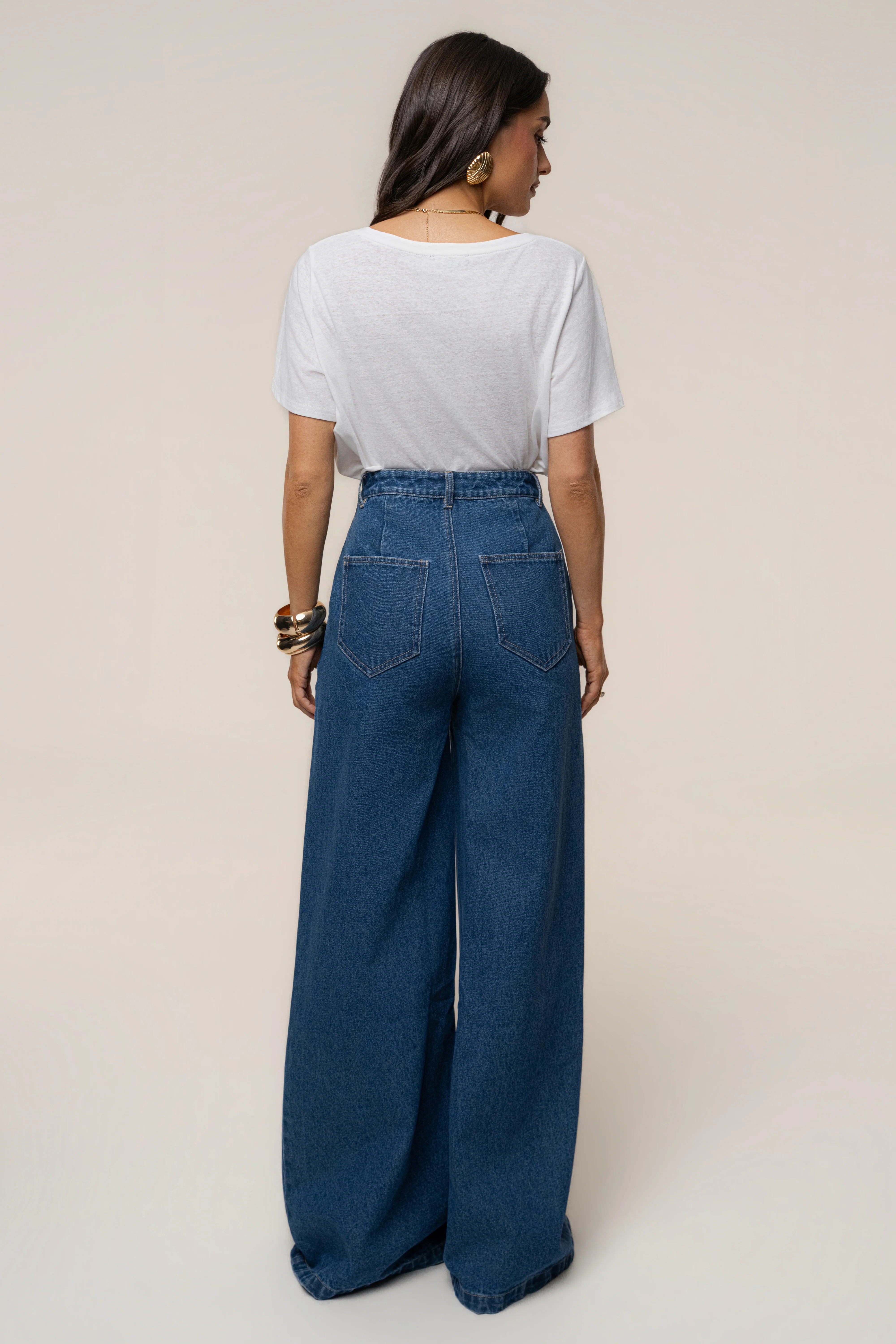 Medium Wash Wide Leg Denim Jean