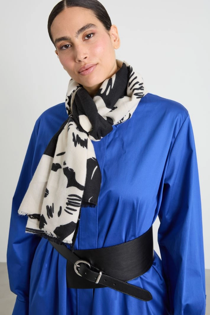 Stole in twill fabric - BLACK