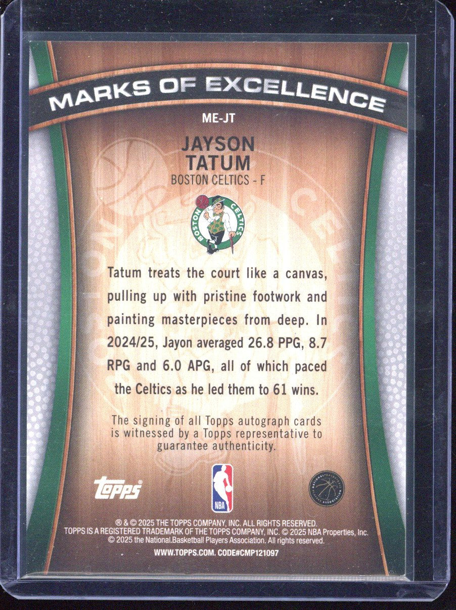 2025 Topps Jayson Tatum Marks of Excellence Autograph /50 #ME-JT