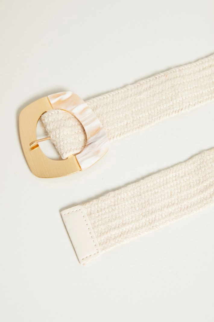 Raffia-effect belt - BEIGE