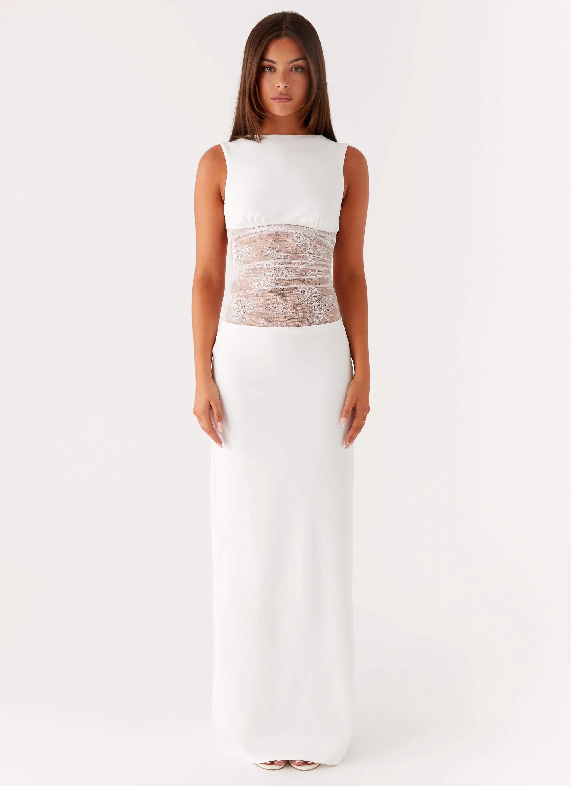 Medina Lace Maxi Dress - White