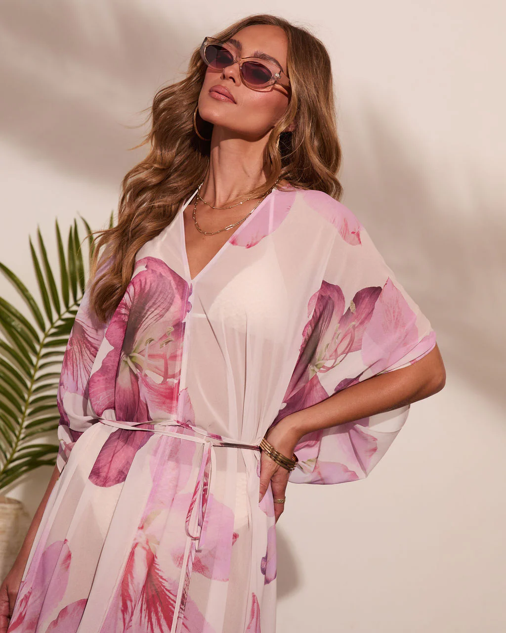 Paradise Blossom Floral Print Cover Up Mini Dress