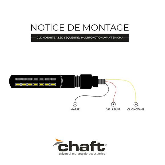 Chaft Enigma LED multi-function and front sequential indicator (Pair) Universal - BlackRef: CH0636 / IN1125