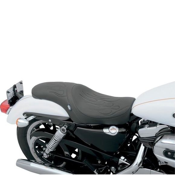 Drag Specialties PREDATOR BLACK FLAME STITCH comfort saddleRef: DRG0350 / 08040399
