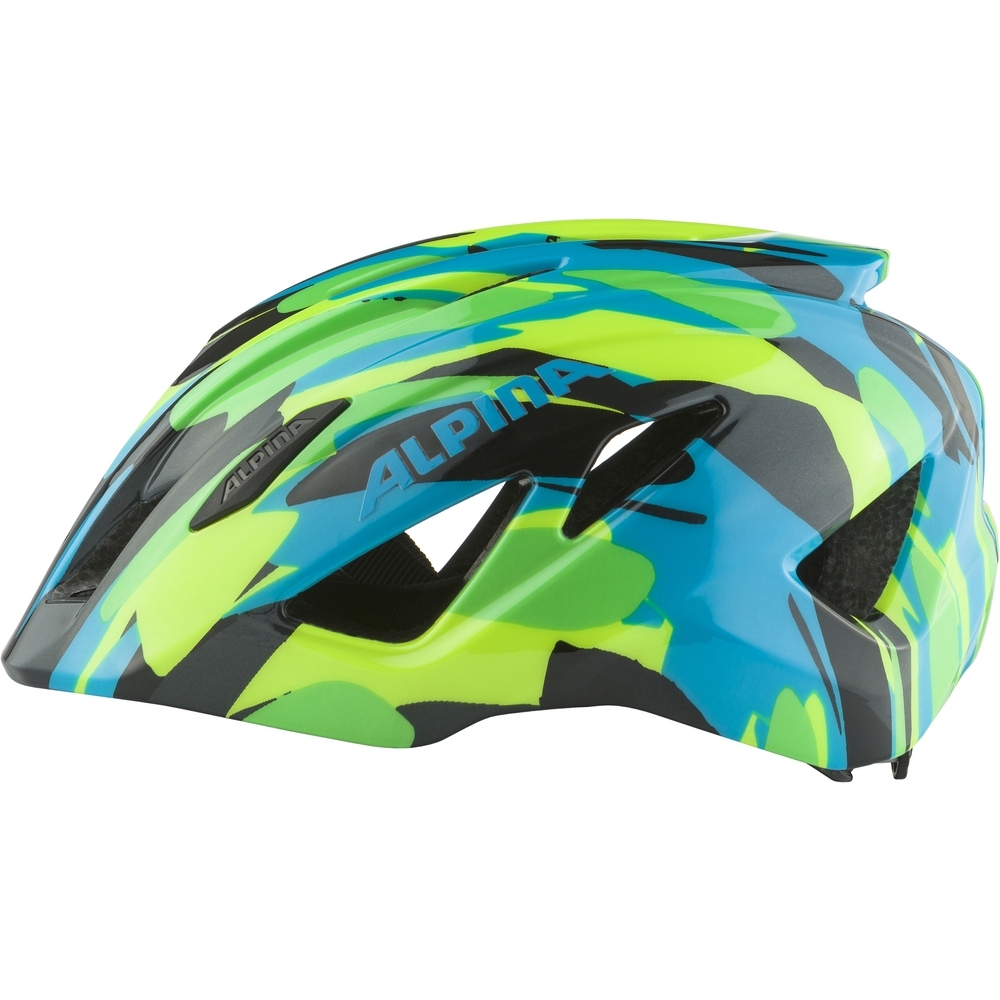 Alpina Pico Kids Bike Helmet - neon-green blue gloss