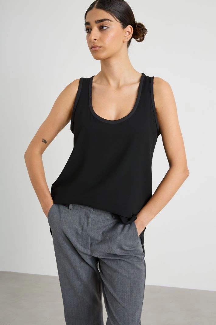 Georgette top - BLACK