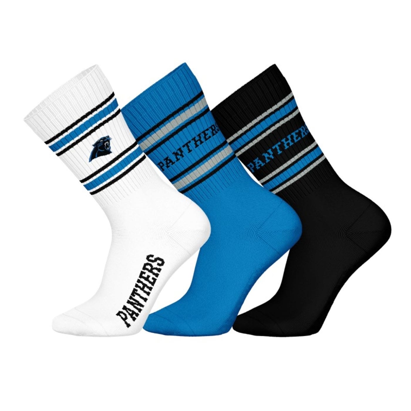 Carolina Panthers Team Set NFL Crew Socks (3-Pack)