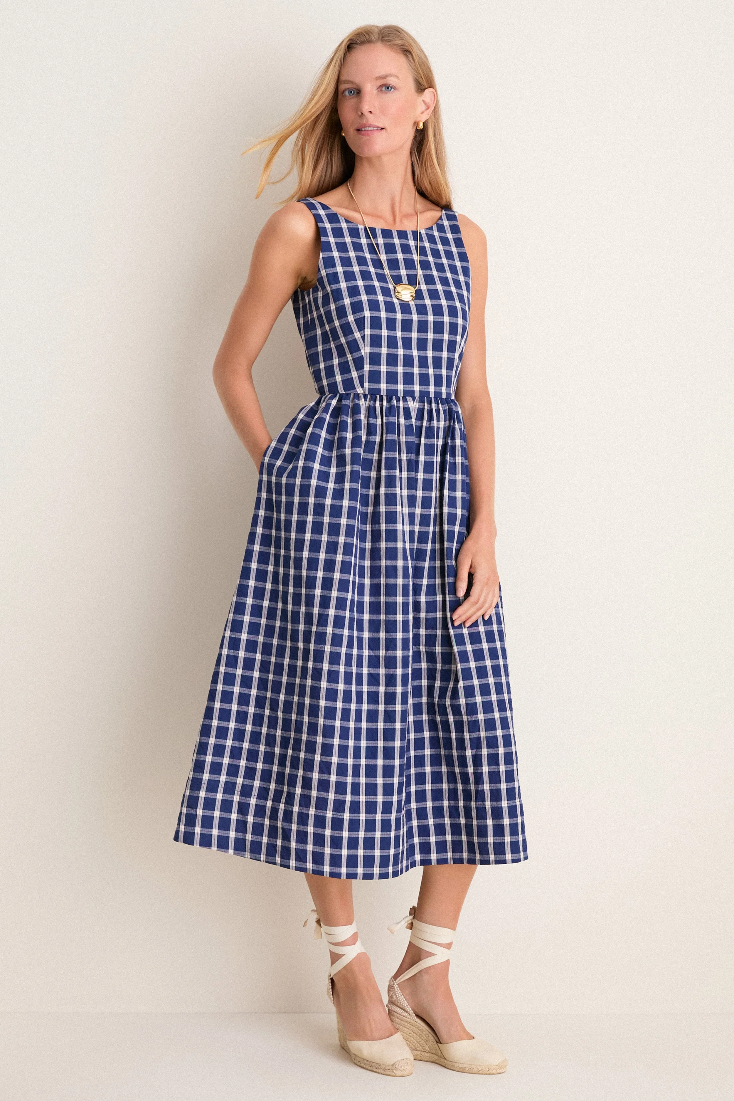 Picnic Plaid Poppy Dress