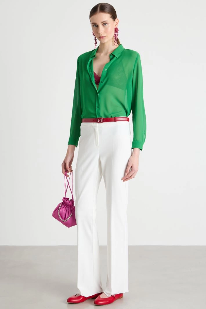 Crepe de chine blouse - GREEN