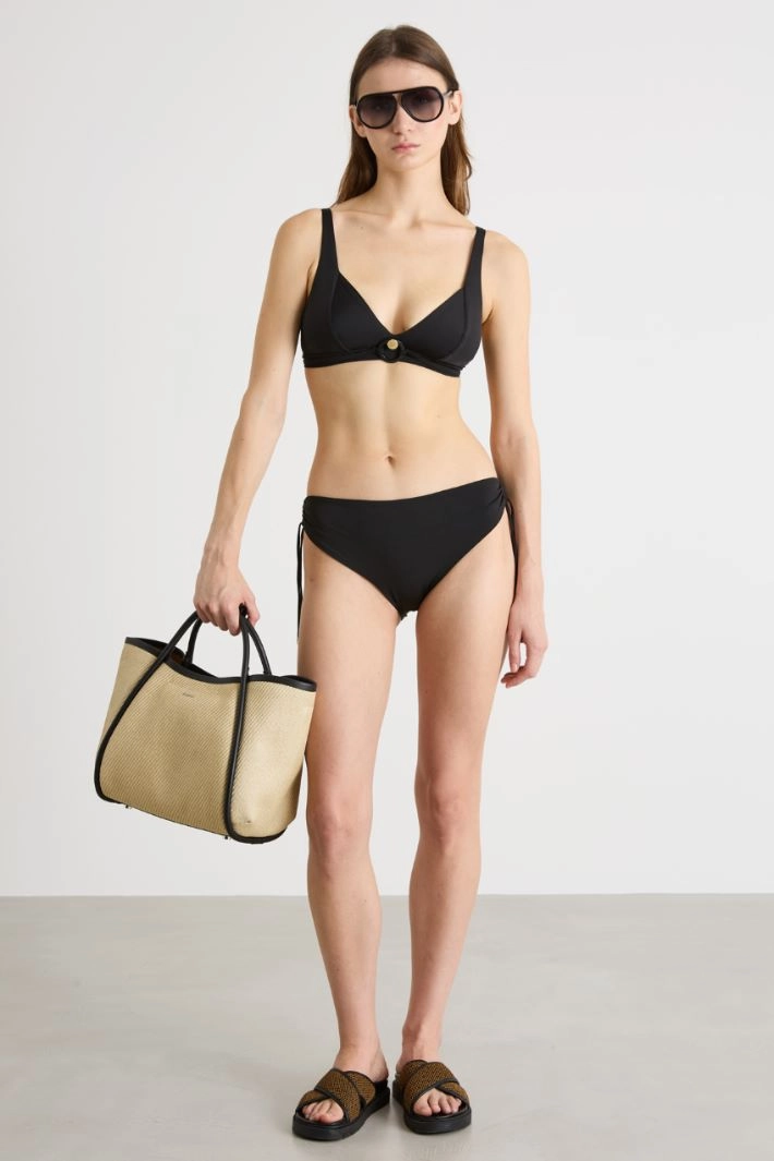 Lustrous jersey bikini briefs - BLACK