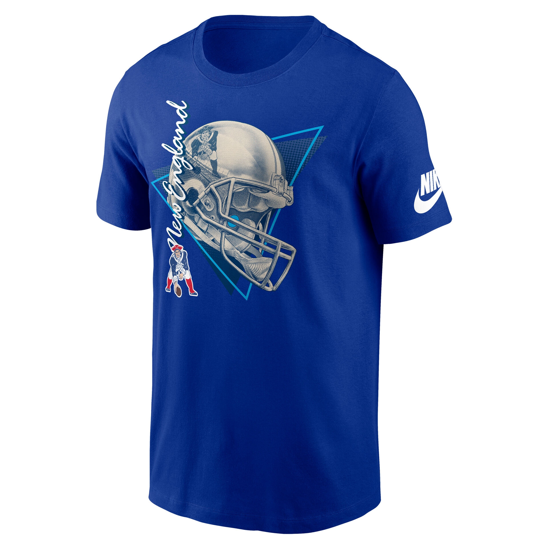 New England Patriots Rewind Helmet Essential NFL T-Shirt Blue