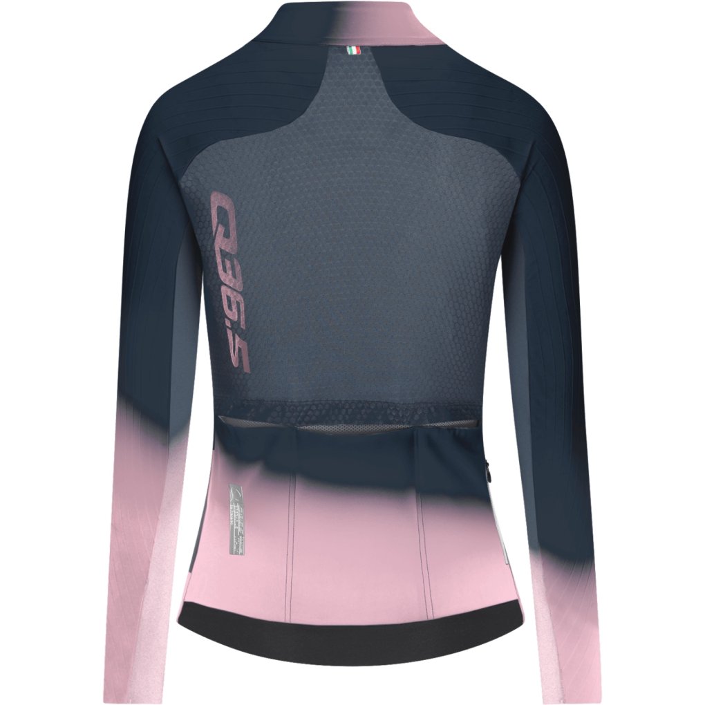 Q36.5 Gregarius Hybrid Light Collar Fade Long Sleeve Jersey Women - nautica blue