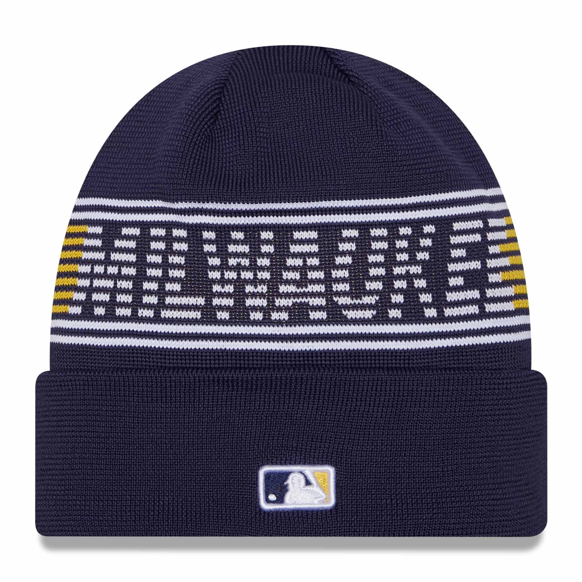 Milwaukee Brewers Authentic 2024 MLB Clubhouse New Era Beanie Knit