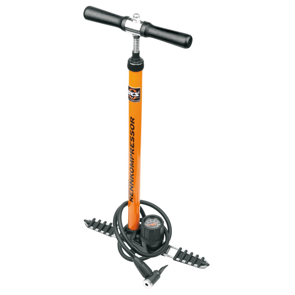 SKS Rennkompressor Floor Pump with EVA Valve Head - orange