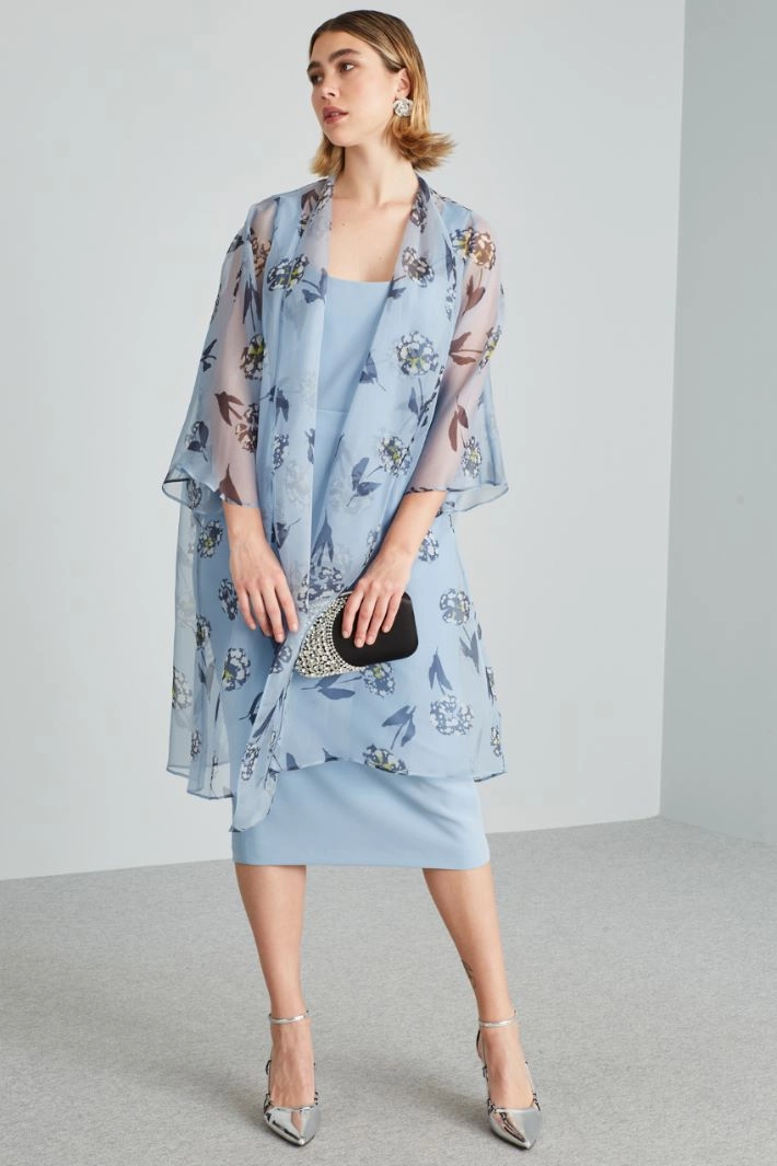 Silk organza duster coat - LIGHT BLUE WHITE BLUE