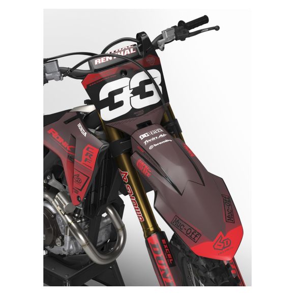 RiderUnik TALKBLACK graphic kit - BlackHonda CRF 450R - 2025-2026Ref: Ru2753 / Ho-Talkbl-31