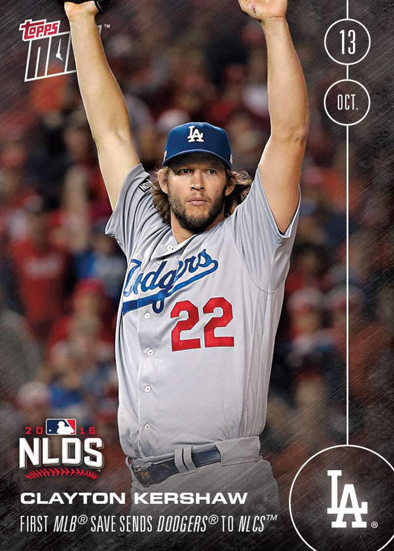 Clayton Kershaw - 10/13/16 TOPPS NOW® Card 579A - Print Run: 2,018