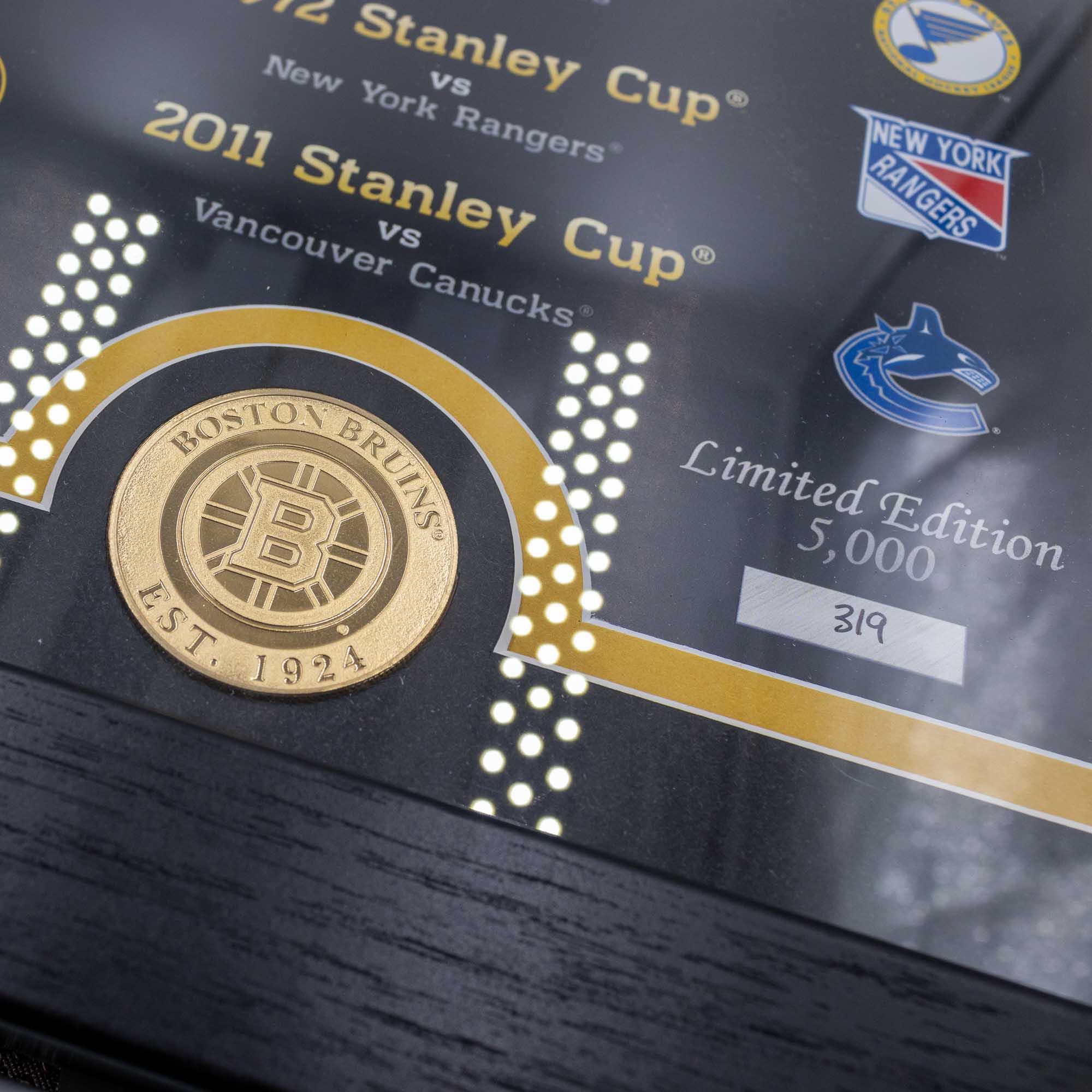 Boston Bruins Stanley Cup Legacy Bronze Coin Framed NHL Photo